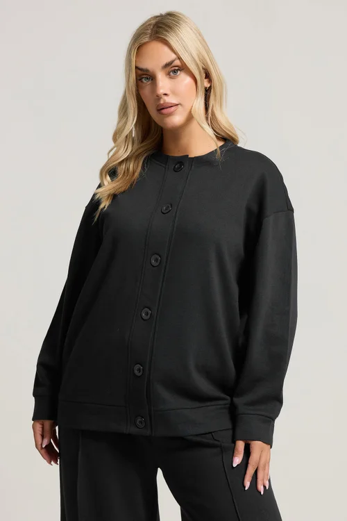 Yours Curve Black Button Cardigan - Size 22-24 Image 1