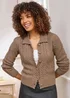 Cotton Traders Mocha Cable Button Cardigan - Size 16 Clothing Image 2