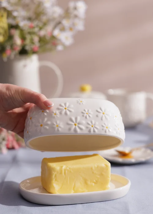 Price & Kensington Cream Daisy Butter Dish - One Size Image 3