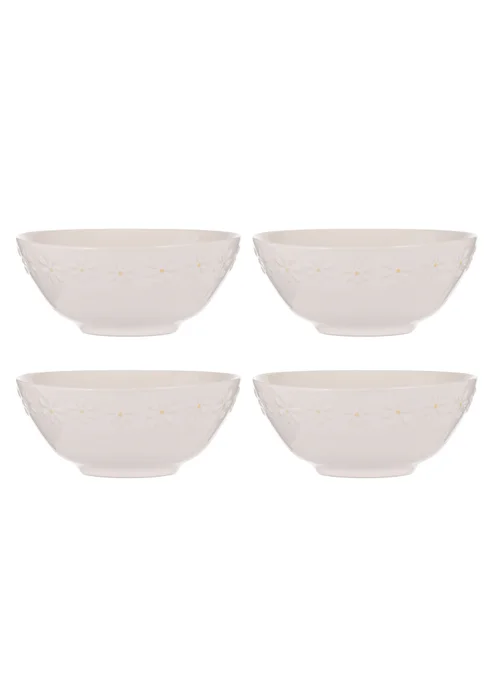 Price & Kensington Cream Daisy Set of 4 Cereal Bowls 16.5cm - One Size Image 1