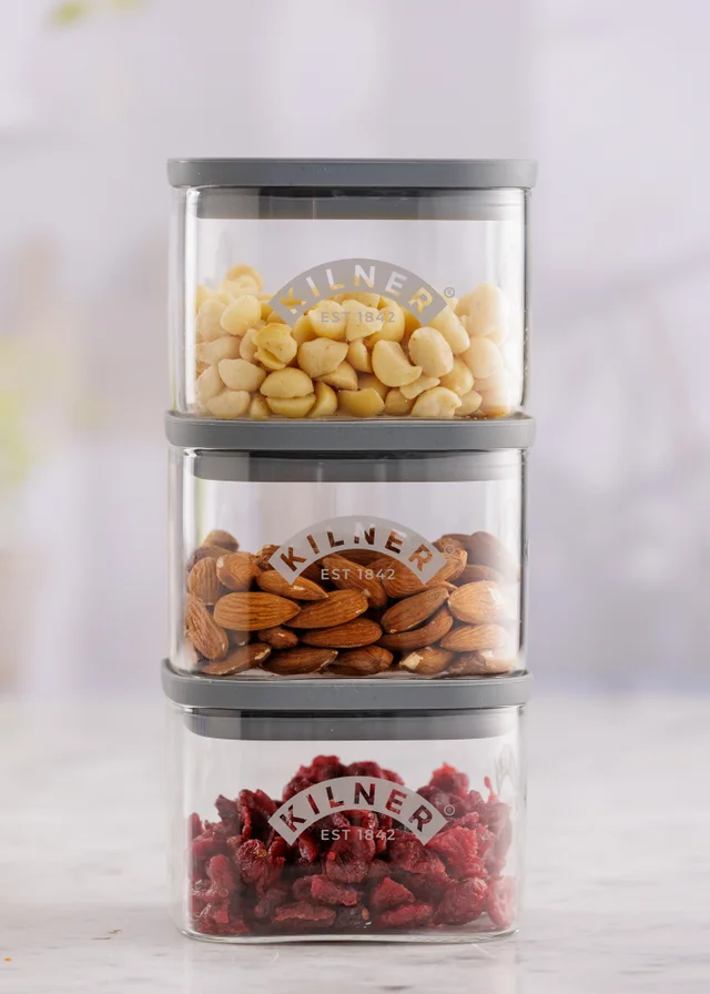 Kilner Fresh Storage Square Jar Set of 3 0.5L