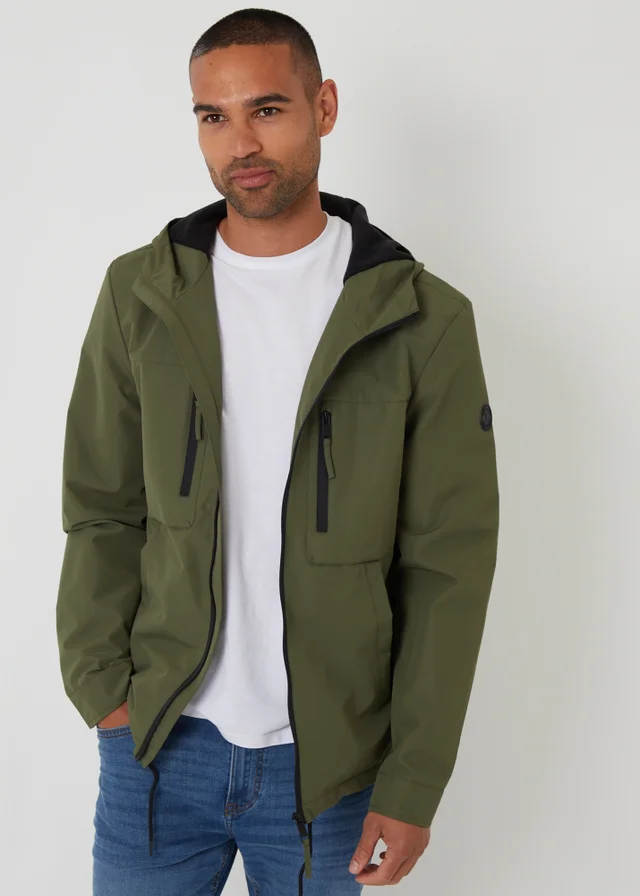 Threadbare Khaki Microfleece Lined Hooded Jacket