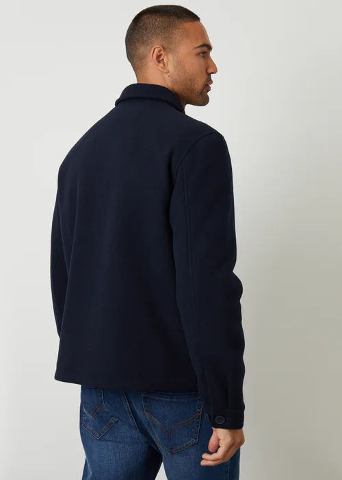 Threadbare Navy Faux Wool Button Up Quilted Shacket - XL Image 2