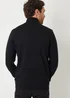Threadbare Black Mini Cable Knit Quarter Zip Jumper - Extra Large Image 2