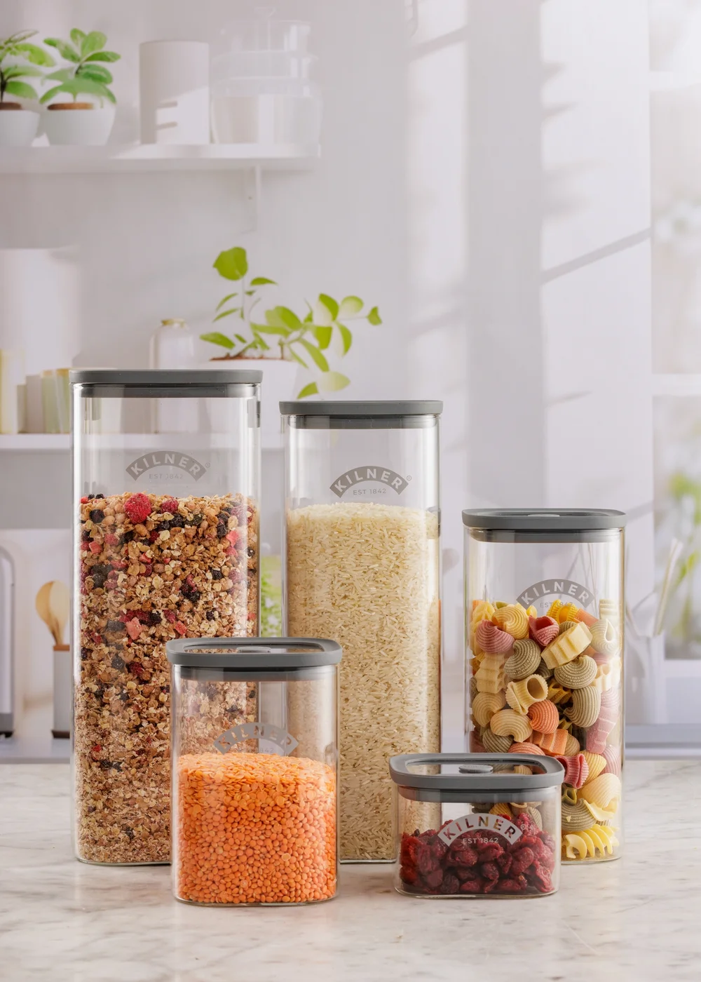 Kilner Fresh Storage Jars 3 Piece Pantry Set - One Size Image 2