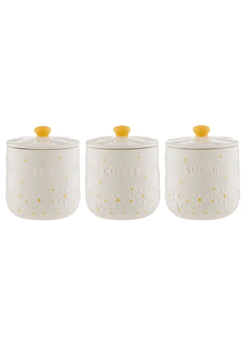 Price & Kensington Daisy Tea, Coffee & Sugar Storage Jars Set of 3 - One Size Image 1