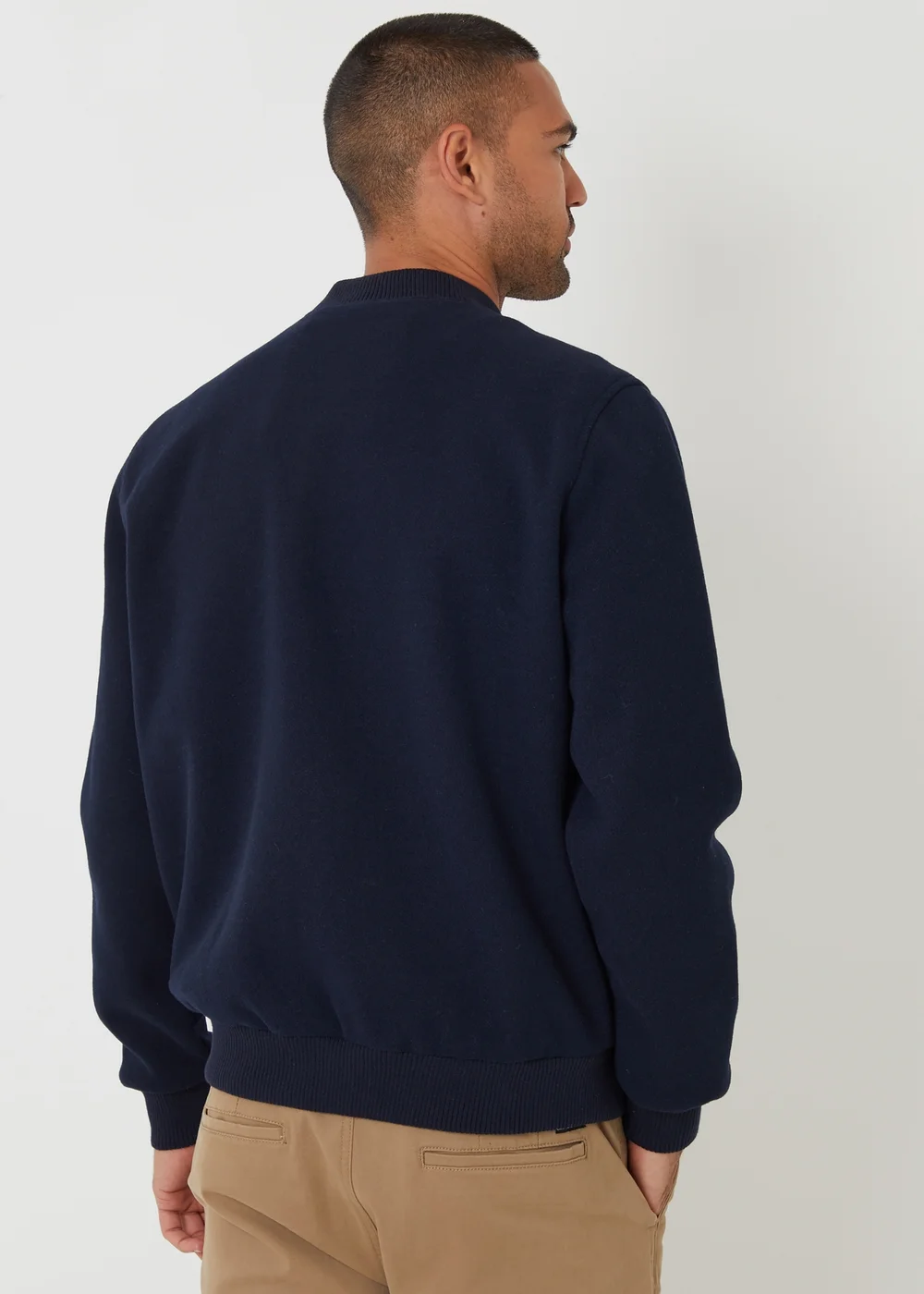 Threadbare Navy Brushed Bomber Jacket - L Image 2