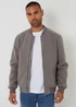 Threadbare Taupe Brushed Bomber Jacket - S Image 1