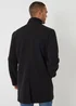 Threadbare Black Longline Faux Wool Funnel Neck Coat - 2XL Image 2