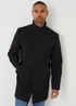 Threadbare Black Longline Faux Wool Funnel Neck Coat - 2XL Image 1