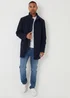 Threadbare Navy Longline Faux Wool Funnel Neck Coat - 2XL Image 3