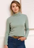Cotton Traders Mint Haze Cosy-Up Long Sleeve Roll Neck Top - Size 10 Image 2