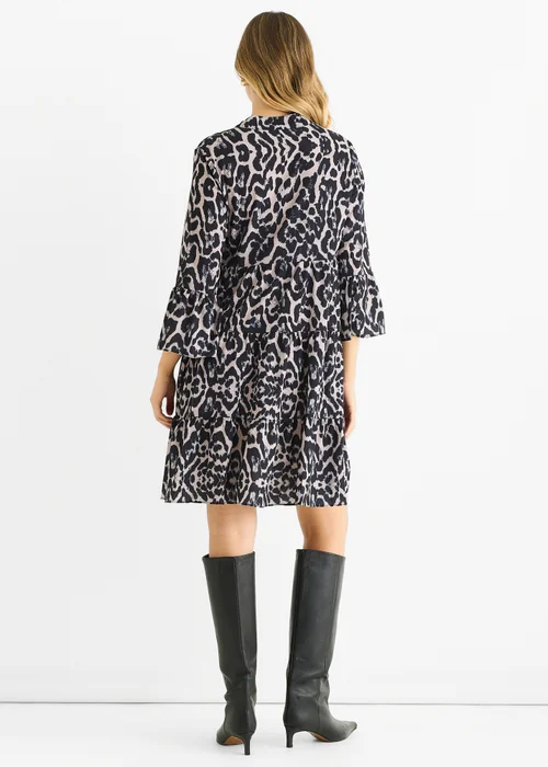 Gini London Grey Animal Print Skater Mini Dress - Small/Medium Image 2