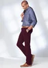 Cotton Traders Burgundy Cotton Moleskin Comfort Trousers - 34/L27 Image 1
