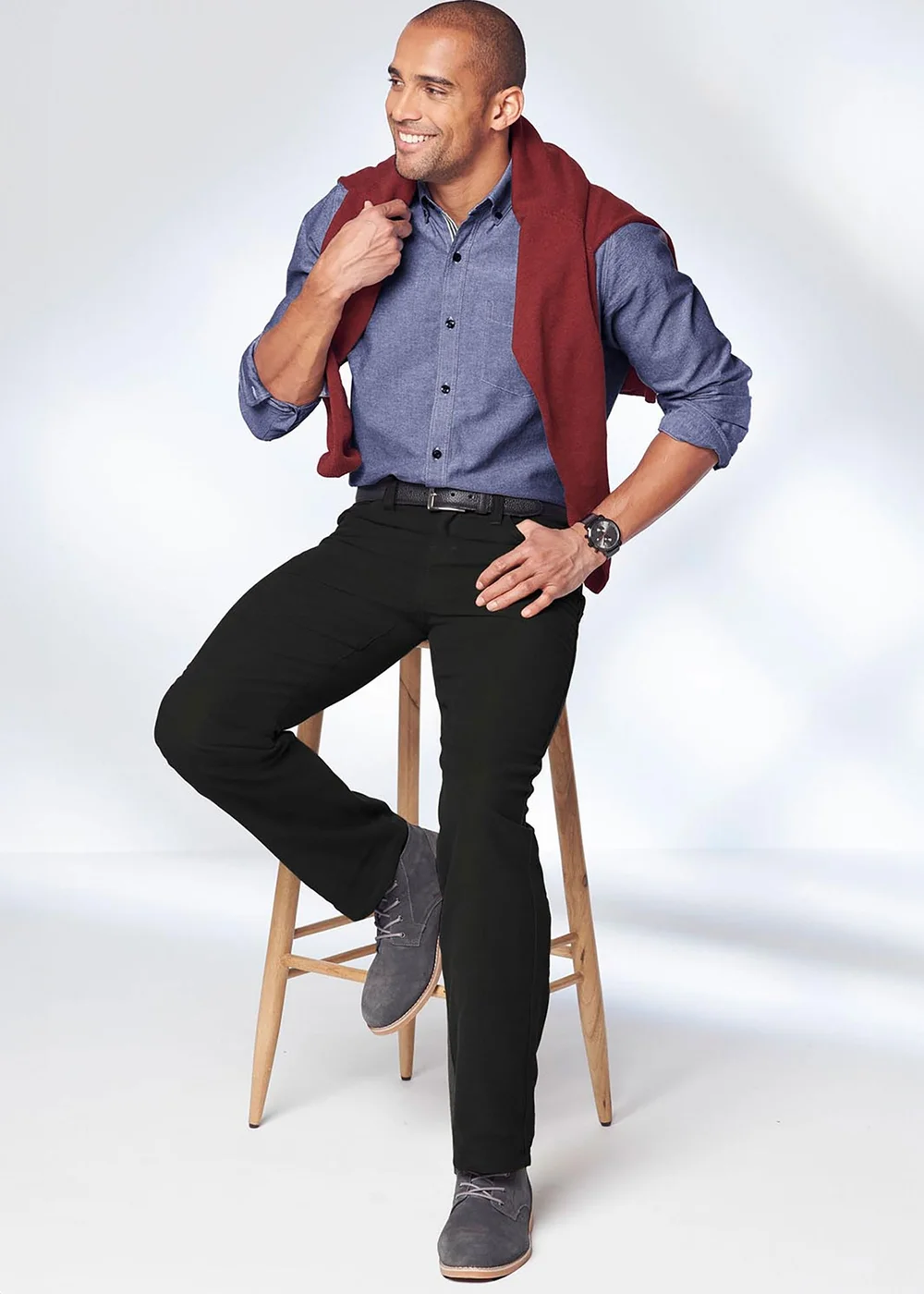 Cotton Traders Black Cotton Moleskin 5 Pocket Trousers - 44/L29 Image 2