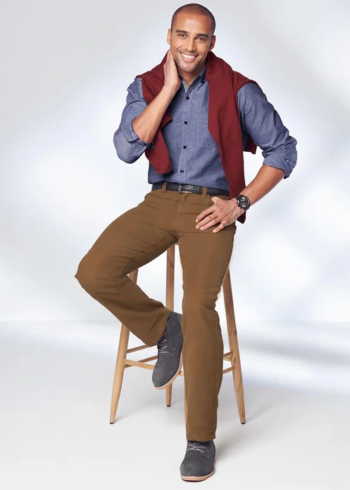 Cotton Traders Chestnut Cotton Moleskin 5 Pocket Trousers - 40/L27 Image 3