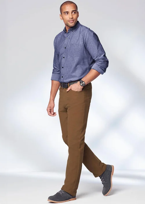 Cotton Traders Chestnut Cotton Moleskin 5 Pocket Trousers - 40/L27 Image 4