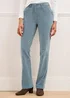 Cotton Traders Blue Haze Adjustable Waist Cord Straight Leg Trousers - 18/L31 Image 1