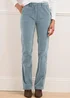 Cotton Traders Blue Haze Adjustable Waist Cord Straight Leg Trousers - 18/L31 Image 2