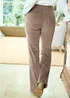 Cotton Traders Mocha Slim-Flare Stretch Cord Trousers - 20/L29 Image 3