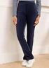 Cotton Traders Navy Slim Leg Pull On Stretch Jersey Cord Trousers - 14/L27 Image 4