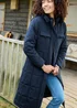 Cotton Traders Navy Long Padded Hooded Coat - 22 Image 4