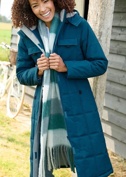 Cotton Traders Jade Long Padded Hooded Coat - 26 Image 2