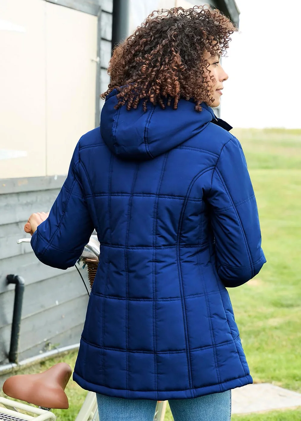 Cotton Traders Bright Cobalt Short Padded Hooded Coat - 24 Image 2