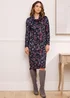 Cotton Traders Black Cowl Neck Printed Midi Dress - 14 Image 2