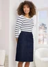 Cotton Traders Dark Denim Premium Pull-On Knee Length Skirt - Size 20 Clothing Image 4