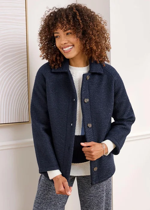 Cotton Traders Navy Fleece Jacket - 18 Image 1