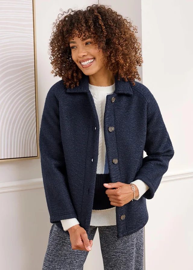 Cotton Traders Navy Fleece Jacket