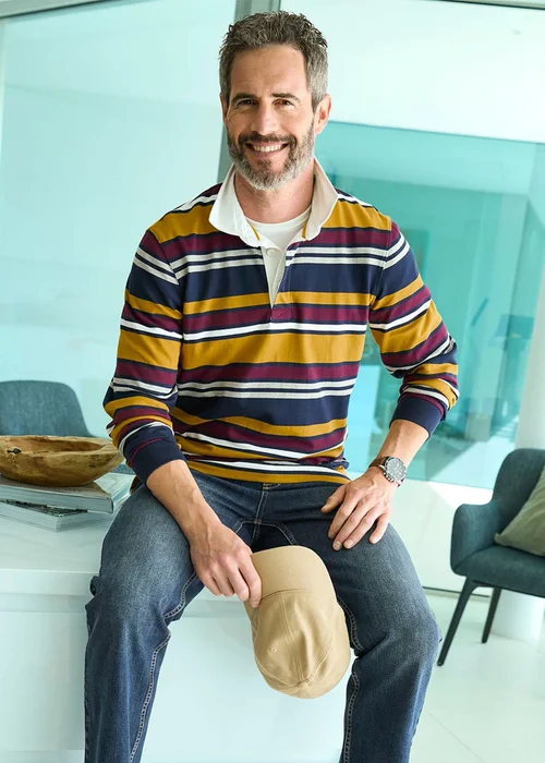 Cotton Traders Yellow Gold Long Sleeve Heritage Rugby Shirt - 3XL Image 2