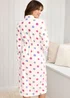 Cotton Traders Fleece Warm Cream Tie Waist Printed Dressing Gown - Size 14-16 Image 2