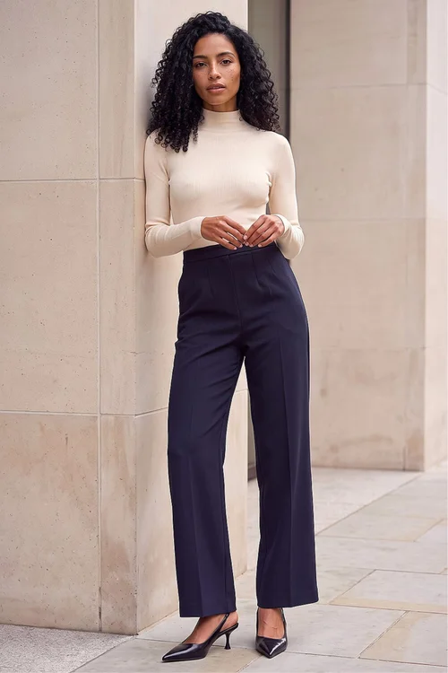 Roman Navy Straight Leg Ponte Trouser - 10 Image 2