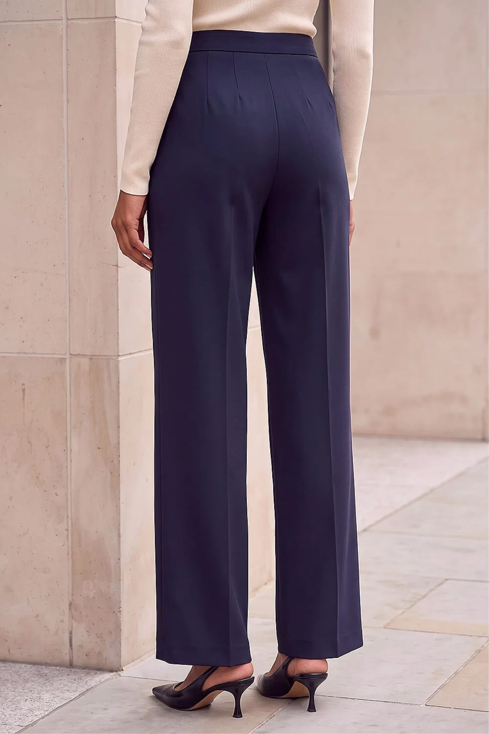 Roman Navy Straight Leg Ponte Trouser - 10 Image 3