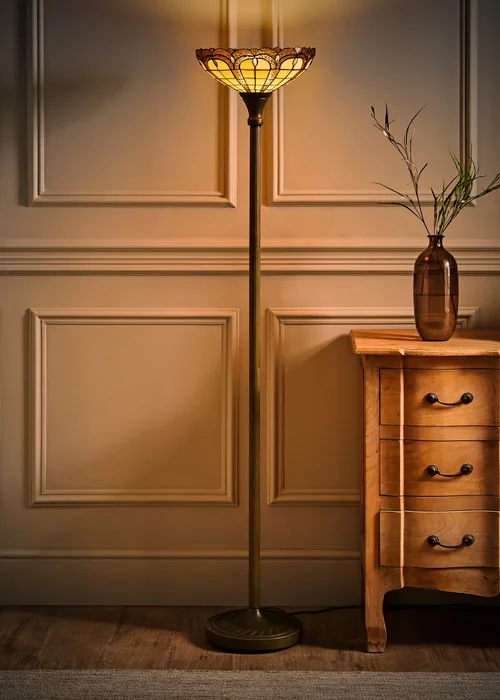 ValueLights Tiffany Jewel Stained Glass Uplighter Floor Lamp - One Size Image 2