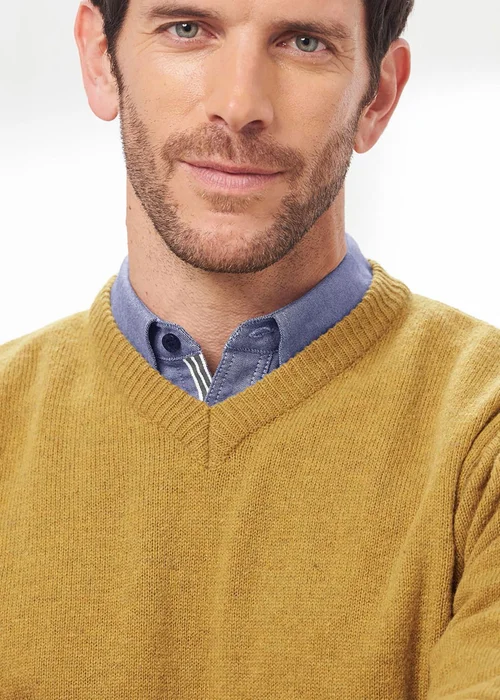 Cotton Traders Saffron Lambswool Rich V Neck Jumper - 3XL Image 3