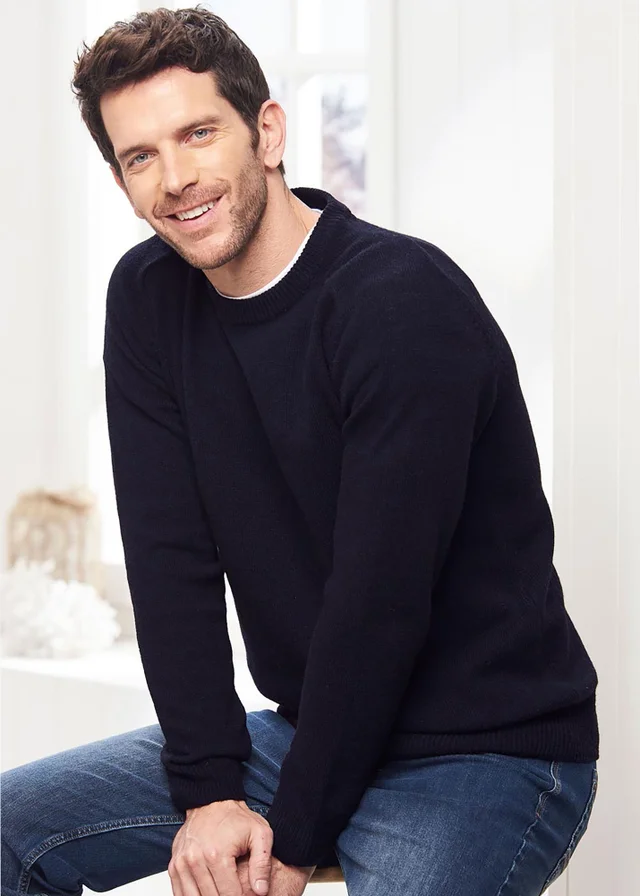 Cotton Traders Midnight Lambswool Rich Crew Neck Jumper