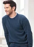 Cotton Traders Steel Blue Lambswool Rich Crew Neck Jumper - XXL Image 1