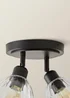 ValueLights Cheltenham 2 Way Black Ceiling Spotlight Ribbed Shades - One Size Image 6