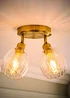 ValueLights Cheltenham 2 Way Gold Ceiling Spotlight Ribbed Shades - One Size Image 2