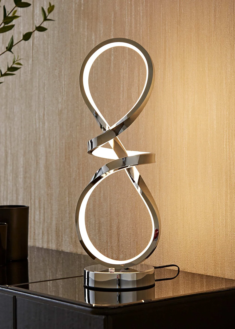 ValueLights Infinity Swirl Integrated LED Touch Dimmer Table Lamp - One Size Image 1