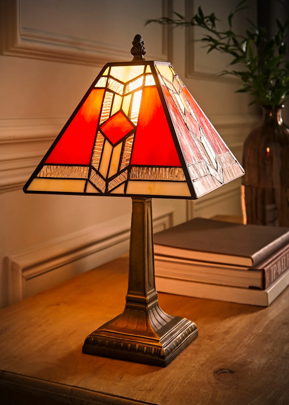 ValueLights Tiffany Aztec Stained Glass Table Lamp - One Size Image 2