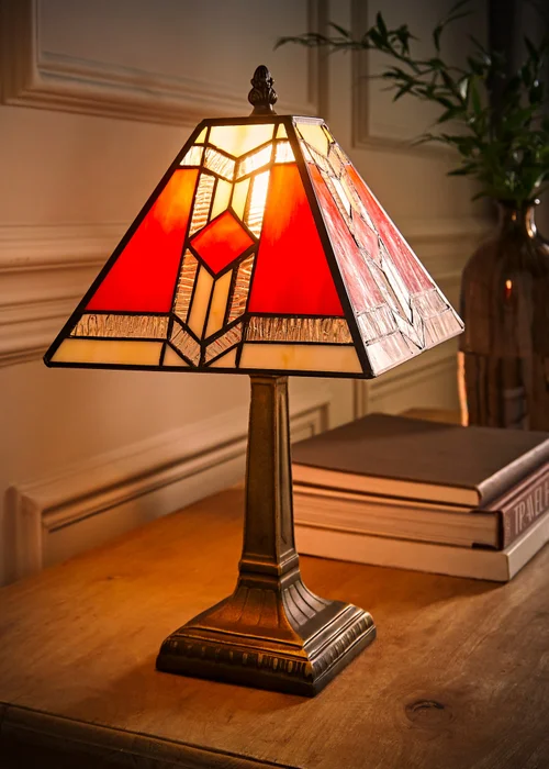 ValueLights Tiffany Aztec Stained Glass Table Lamp - One Size Image 2