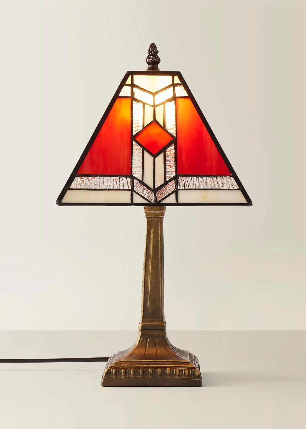 ValueLights Tiffany Aztec Stained Glass Table Lamp - One Size Image 3