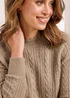Cotton Traders Sandstone Cable Detail Jumper - Size 10 Image 4