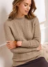 Cotton Traders Sandstone Cable Detail Jumper - Size 10 Image 2