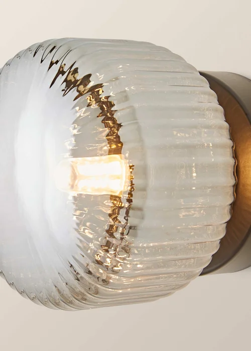 ValueLights Calpe Brushed Black Wall Light Ribbed Smoked Shade - One Size Image 4