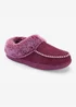 Cotton Traders Burgundy Moccasin Faux Fur Collar Slippers - Size 5 Image 1